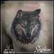 Tatouage - Portrait de loup sur le pec